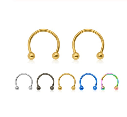 HKM-699347 Titanium C-Type Hypoallergenic Clip-On Nose and Lip Rings