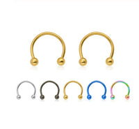 HKM-699347 Titanium C-Type Hypoallergenic Clip-On Nose and Lip Rings