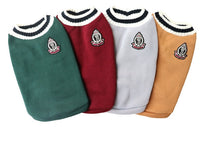HKM-544083 V-Collar Knitted Dog Sweater in Wine Red, Khaki, Green, and Gray - Sizes XS to 5XL