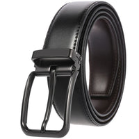 HKM-818707 Double Layer Casual Leather Perforated Belt with Rotating Design