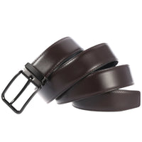 HKM-818707 Double Layer Casual Leather Perforated Belt with Rotating Design