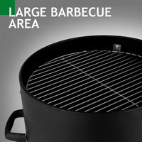 HKM-027155 Black 3-Layer Oval Cylinder Charcoal Grill Smoker - 48x48x119cm
