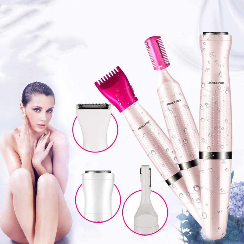 HKM-885587 Rechargeable Electric Hair Removal Shaver for Women's Eyebrows - Water Washable, Aluminum Design