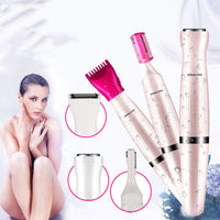 HKM-885587 Rechargeable Electric Hair Removal Shaver for Women's Eyebrows - Water Washable, Aluminum Design