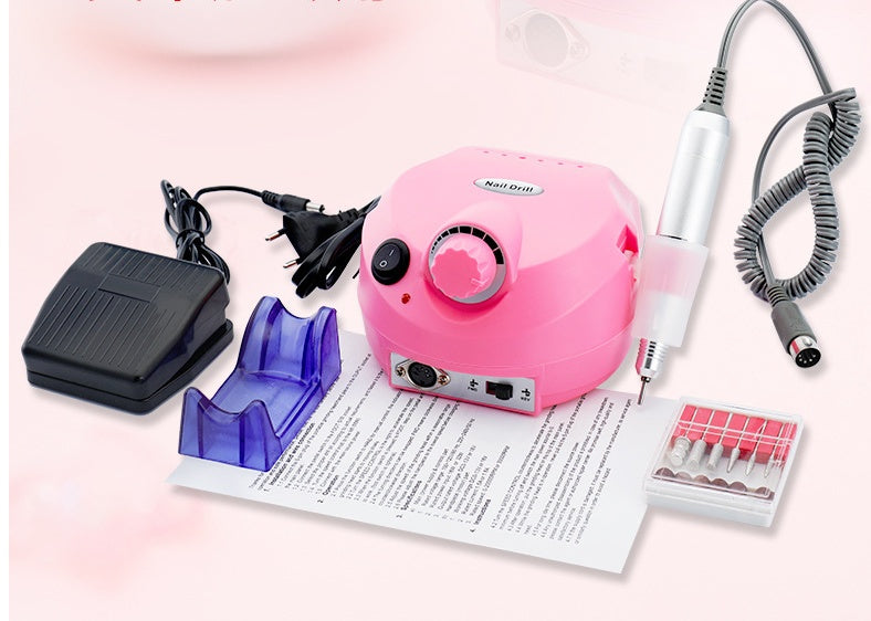HKM-426259 Electric Nail Polisher US-202 Pink, 25000 RPM, Complete Nail Tools Set, 12 Pcs