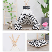 HKM-590611 Pet Tent with Black and Green Stripes – Canvas Dog and Cat Bedding, Available in Multiple Sizes