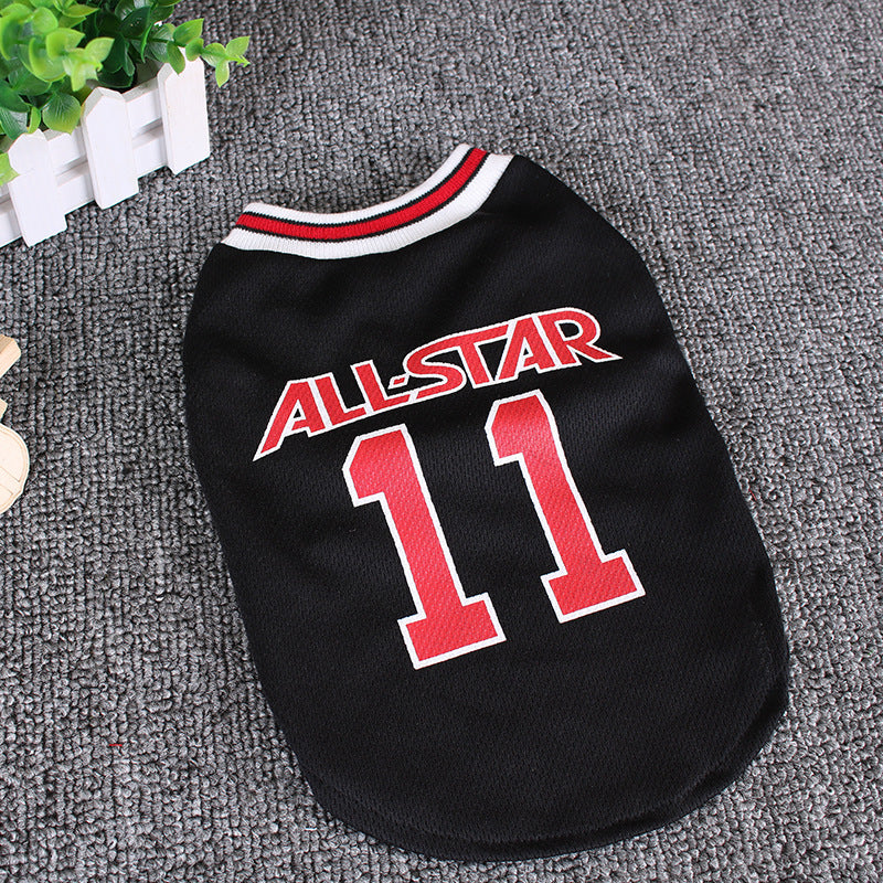 HKM-822035 Casual Cotton Dog Vest for Spring and Summer - Available in Black and Red, Multiple Sizes