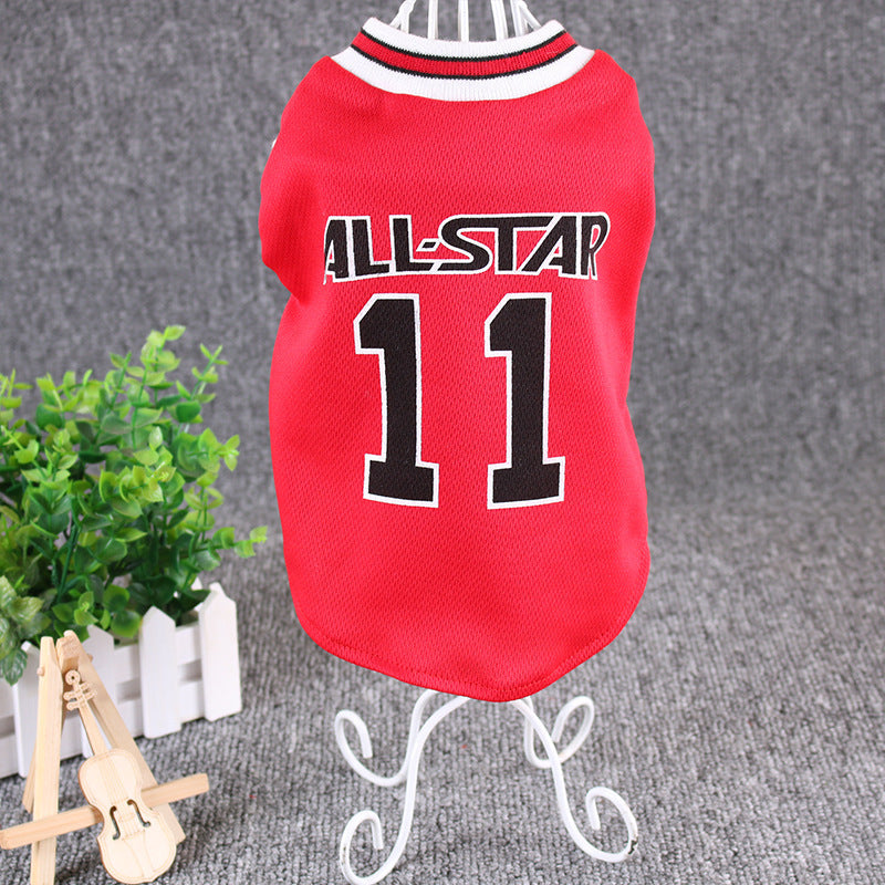 HKM-822035 Casual Cotton Dog Vest for Spring and Summer - Available in Black and Red, Multiple Sizes