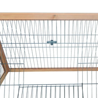 HKM-005715 Spacious Wooden A-Frame Outdoor Rabbit Cage with Ventilation and Dual Access Doors