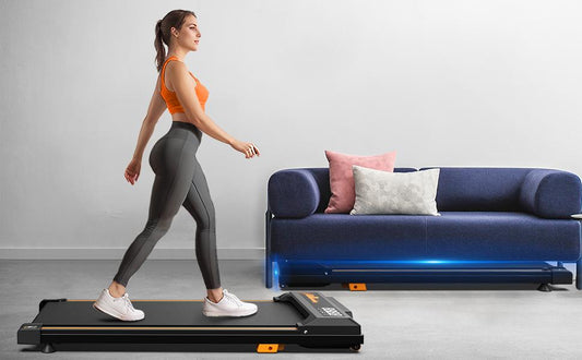 HKM-442771 Compact Treadmill with Remote Control, Display Screen, Three-Level Incline, and Easy-Move Wheels for Indoor Aerobic Exercise