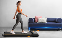 HKM-442771 Compact Treadmill with Remote Control, Display Screen, Three-Level Incline, and Easy-Move Wheels for Indoor Aerobic Exercise