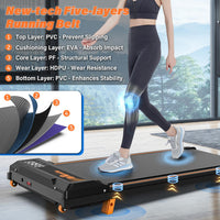 HKM-442771 Compact Treadmill with Remote Control, Display Screen, Three-Level Incline, and Easy-Move Wheels for Indoor Aerobic Exercise