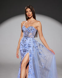 HKM-436691 Elegant Women's Blue Dress - Style EZ25208 for Any Occasion