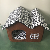 HKM-981523 Winter Pet Kennel Double Roof Dog House - Cozy Cloth Design, Spacious Dimensions 55x40x42 cm