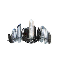 HKM-314707 Handmade Crystal Crown Headband with Pink, Red, Transparent, and Blue Crystals