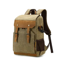 HKM-171411 Retro Waterproof Photography Backpack for Outdoor Travel and Laptop, Oil Wax Canvas Design