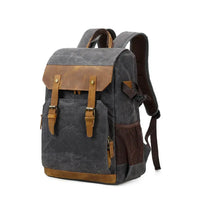 HKM-171411 Retro Waterproof Photography Backpack for Outdoor Travel and Laptop, Oil Wax Canvas Design