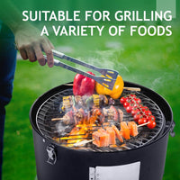HKM-845203 Cylindrical Charcoal Grill Smoker - Double-Walled Design, 47x41.5x82cm