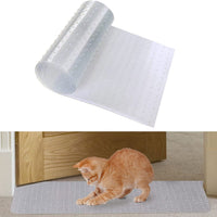 HKM-429395 Transparent Cat Scratch Protector Pad for Door Carpets - Scratch-Resistant PVC Mat, Various Sizes Available