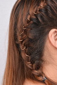 HKM-542931 Alloy DIY Hair Braid Circle Hair Clips Set - 10pcs Hair Accessories