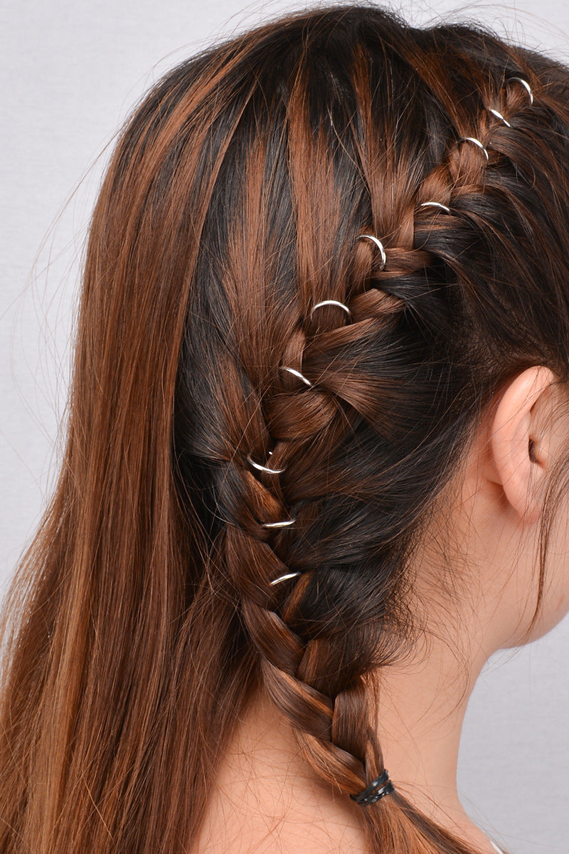 HKM-542931 Alloy DIY Hair Braid Circle Hair Clips Set - 10pcs Hair Accessories