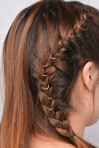 HKM-542931 Alloy DIY Hair Braid Circle Hair Clips Set - 10pcs Hair Accessories