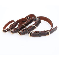 HKM-141779 Brown Leather Dog Collar for XS to L Sizes