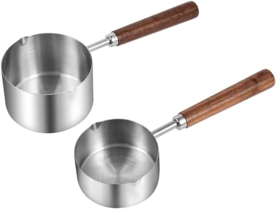 JMT-584330 Stainless Steel Dog Food Scoop with Wooden Handle for Accurate Measuring