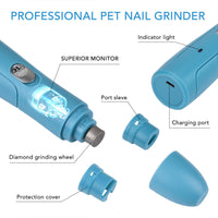 HKM-676627 Pet Electric Nail Polisher and Manicure Tool Set with USB Charging and Accessories