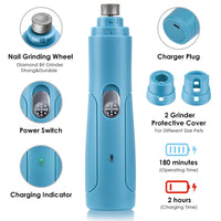HKM-676627 Pet Electric Nail Polisher and Manicure Tool Set with USB Charging and Accessories