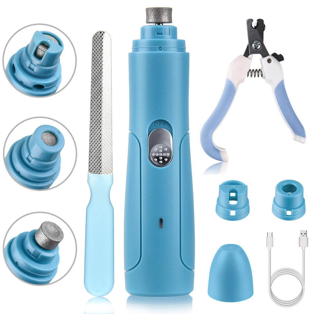 HKM-676627 Pet Electric Nail Polisher and Manicure Tool Set with USB Charging and Accessories