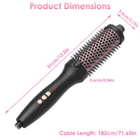 HKM-960403 3-in-1 Thermal Brush for Hair Styling, Straightening, and Curling with 10 Heating Levels and Fast 30S Heating