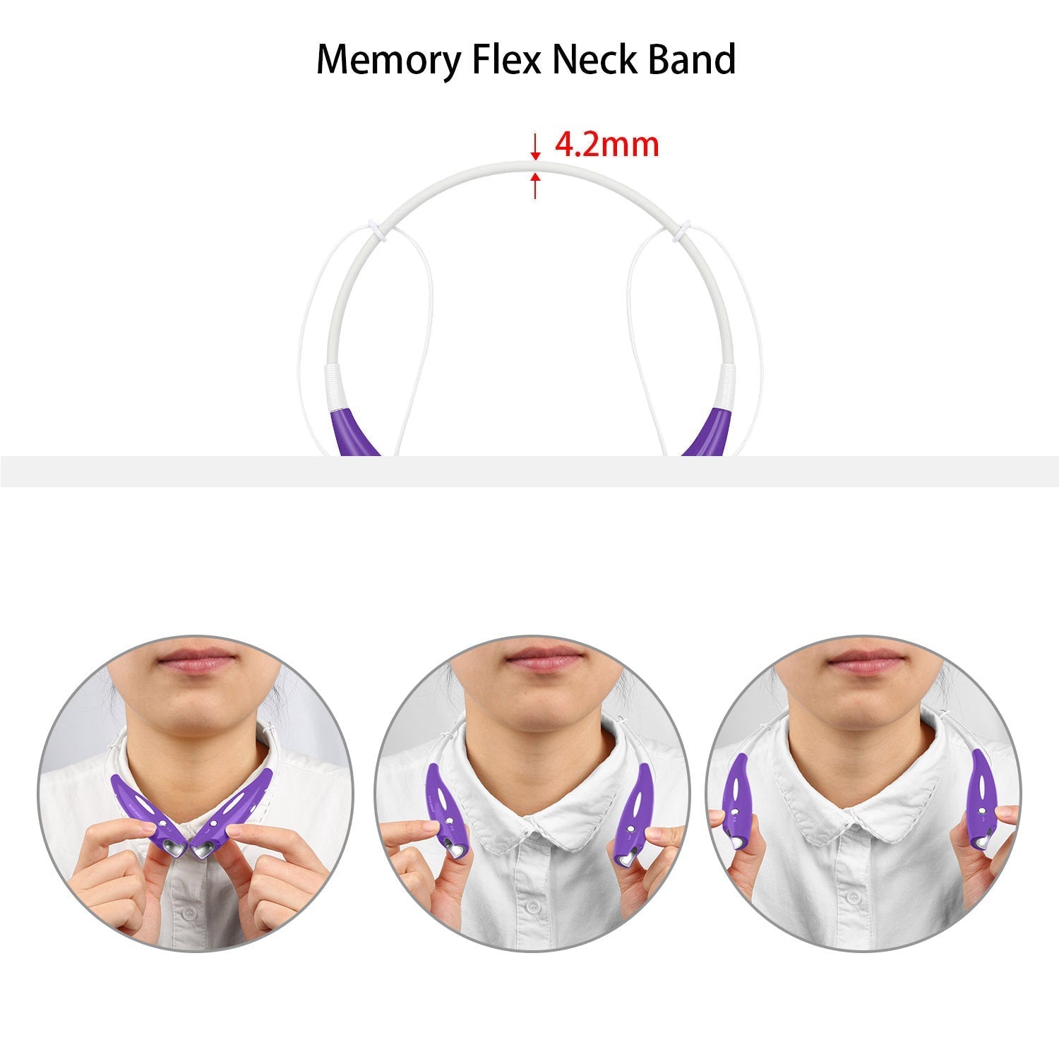 KTX-193427 Wireless Stereo Neckband Headphones with Built-in Mic, IPX4 Waterproof Earbuds, and Long Battery Life