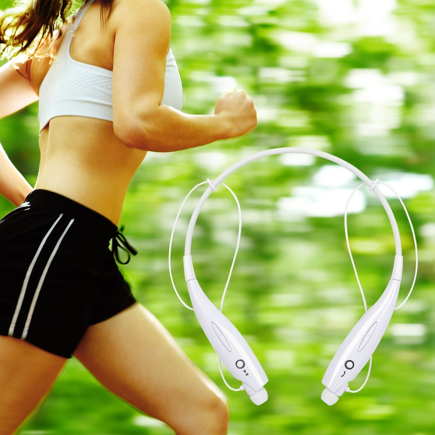 KTX-193427 Wireless Stereo Neckband Headphones with Built-in Mic, IPX4 Waterproof Earbuds, and Long Battery Life