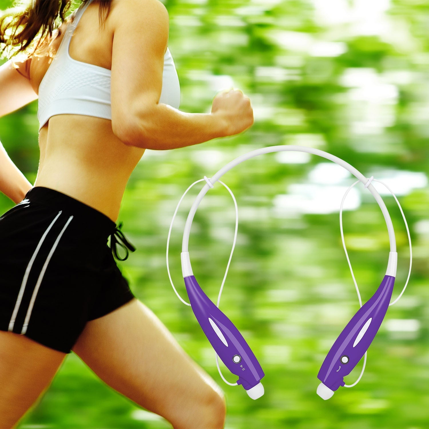 KTX-193427 Wireless Stereo Neckband Headphones with Built-in Mic, IPX4 Waterproof Earbuds, and Long Battery Life