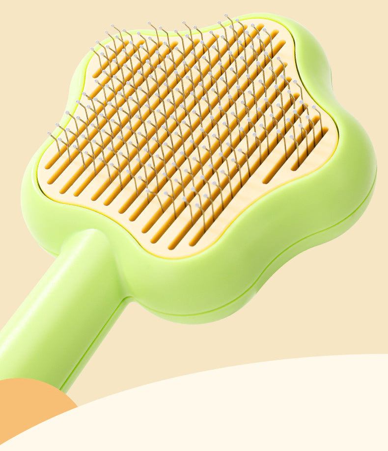 HKM-446099 Self-Cleaning Stainless Steel Needle Pet Comb for Cats - 20x9.5x2.5cm