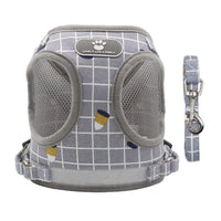 HKM-990611 Breathable Mesh Harness Vest for Small Dogs and Cats - Adjustable and Comfortable Walking Leash Attachment