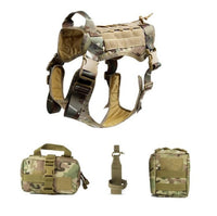 HKM-032787 Tactical Dog Vest with Leash and Rescue Bags - Outdoor Training Accessory Kit