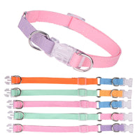 HKM-087763 Three-Piece Polyester Ribbon Dog Collar Set with Adjustable Leash and Harness - Multiple Color Options Available