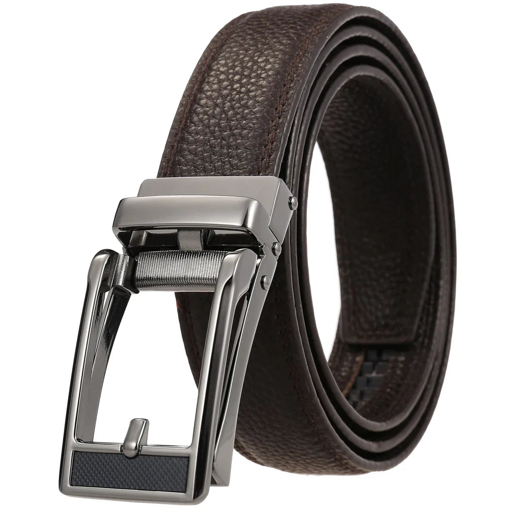HKM-512595 Custom Adjustable Leather Belts with Designer Buckles for Men