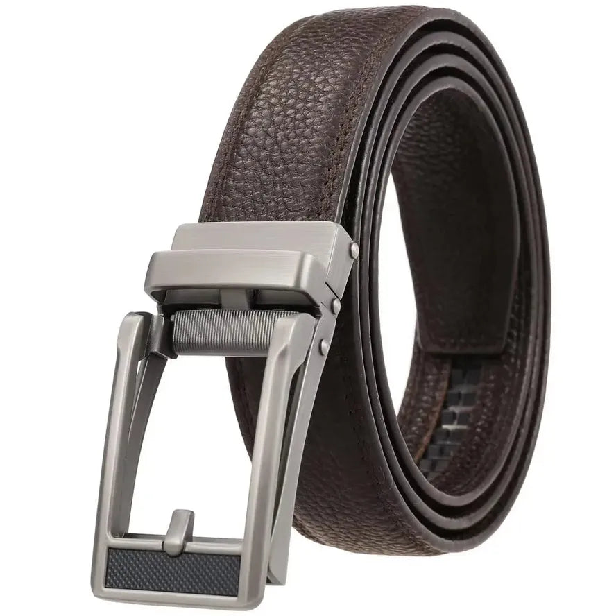 HKM-512595 Custom Adjustable Leather Belts with Designer Buckles for Men