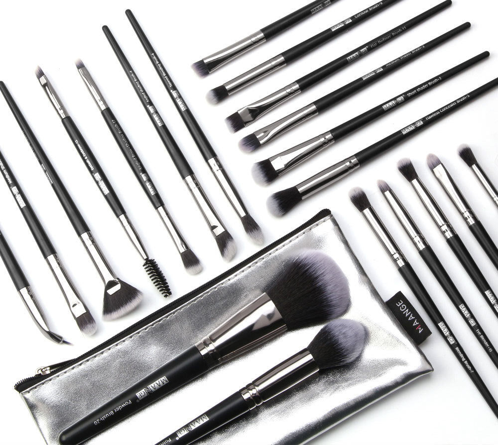 HKM-819219 20-Piece Makeup Brush Set with Brush Bag, Nylon/Plastic/PU, Compact Size 19.5*12.5*2cm