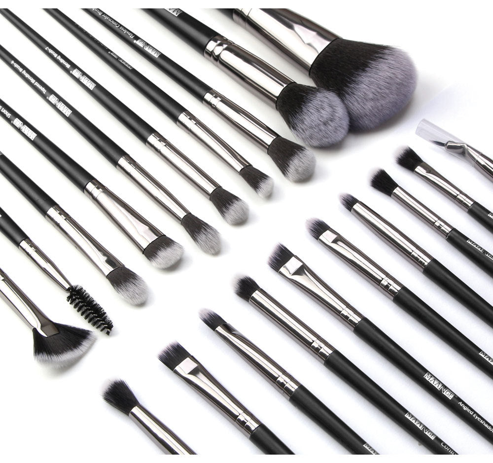 HKM-819219 20-Piece Makeup Brush Set with Brush Bag, Nylon/Plastic/PU, Compact Size 19.5*12.5*2cm