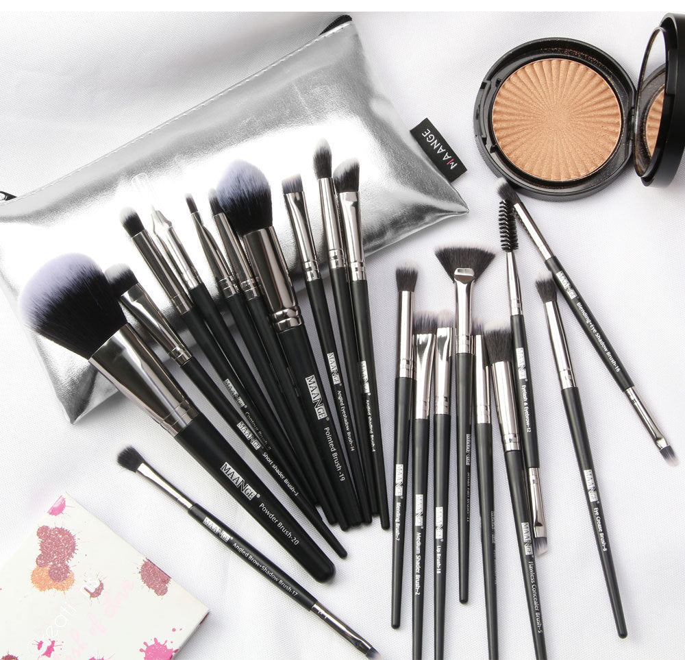 HKM-819219 20-Piece Makeup Brush Set with Brush Bag, Nylon/Plastic/PU, Compact Size 19.5*12.5*2cm