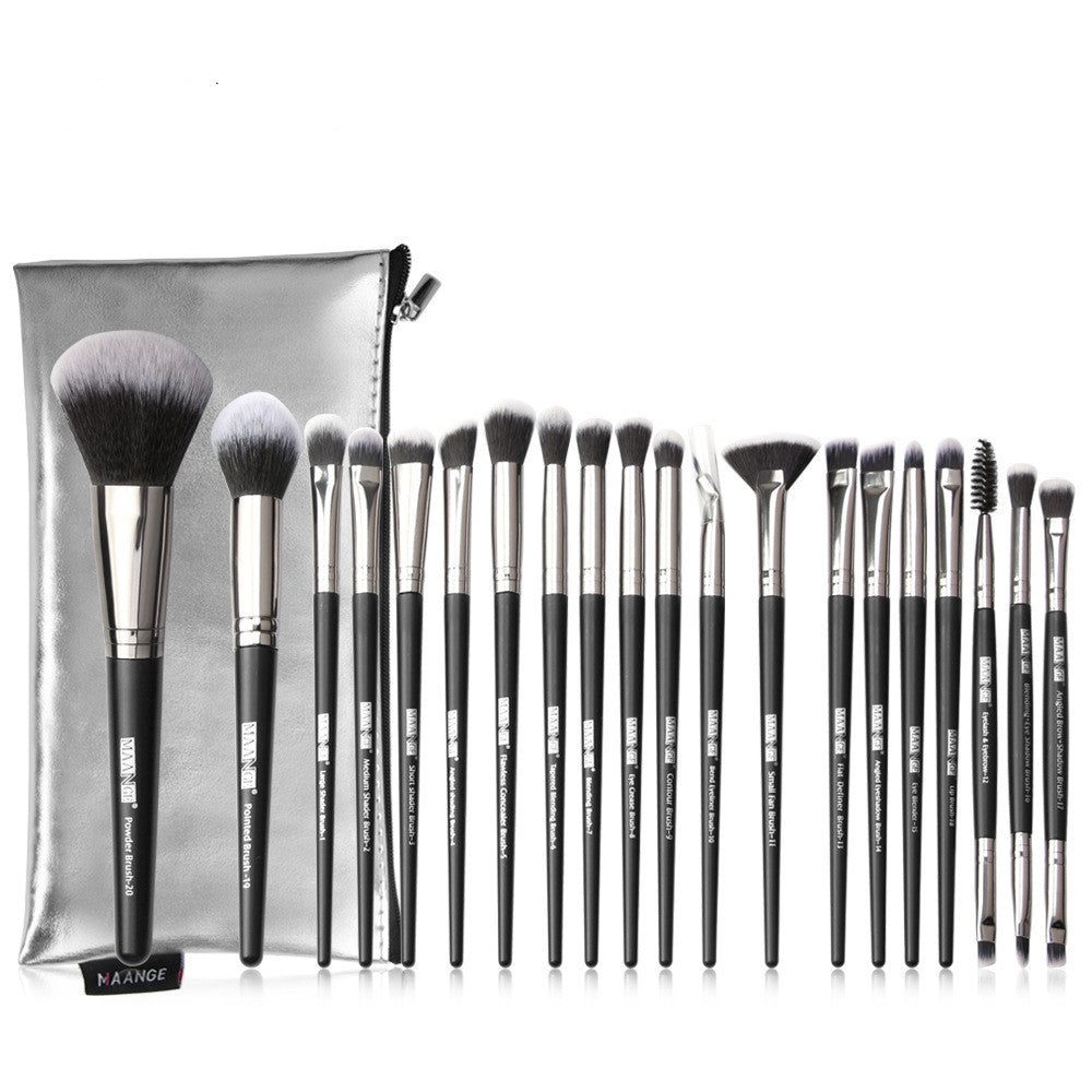 HKM-819219 20-Piece Makeup Brush Set with Brush Bag, Nylon/Plastic/PU, Compact Size 19.5*12.5*2cm