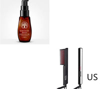 HKM-139347 Multifunctional Hair Straightening Comb with Hair Care Essential Oil 40ml, Adjustable Temperature 160-210°C