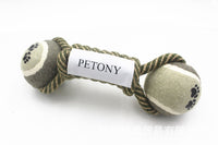 HKM-377235 Pet Chew Toy Dumbbell Rope with Tennis Ball for Teeth Cleaning and Oral Health