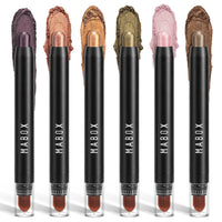 HKM-835027 Waterproof Eye Shadow Stick - Pearlescent and Earth Tone Color Options
