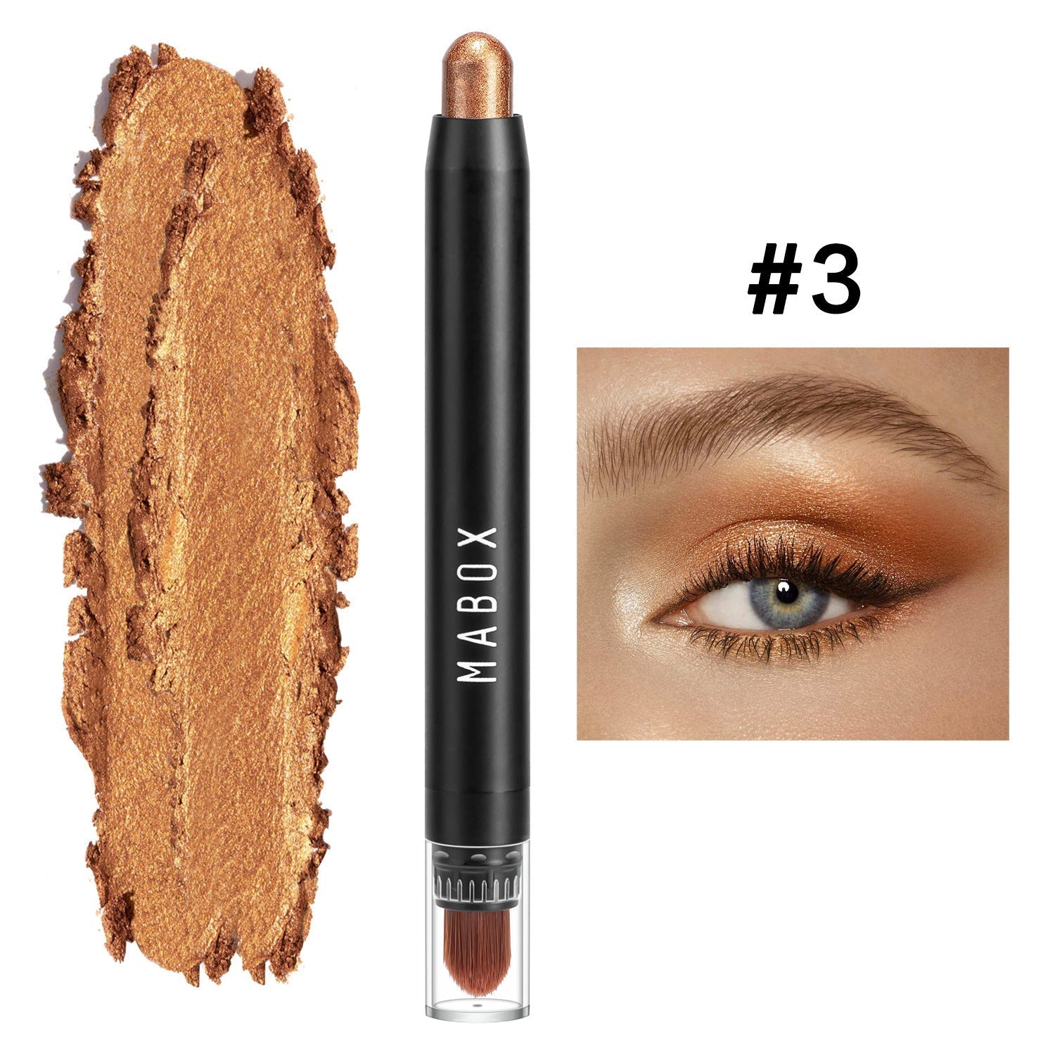 HKM-835027 Waterproof Eye Shadow Stick - Pearlescent and Earth Tone Color Options