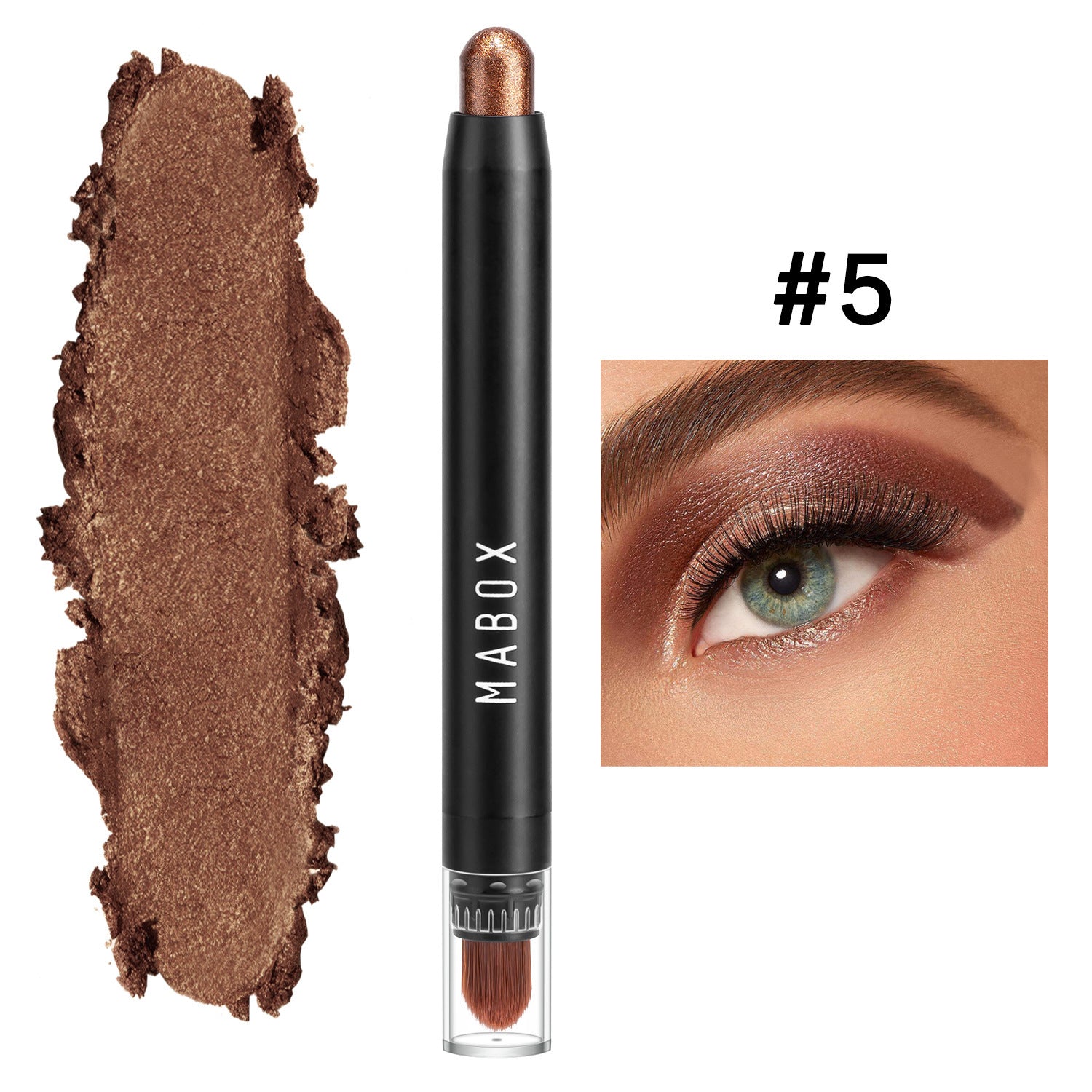 HKM-835027 Waterproof Eye Shadow Stick - Pearlescent and Earth Tone Color Options